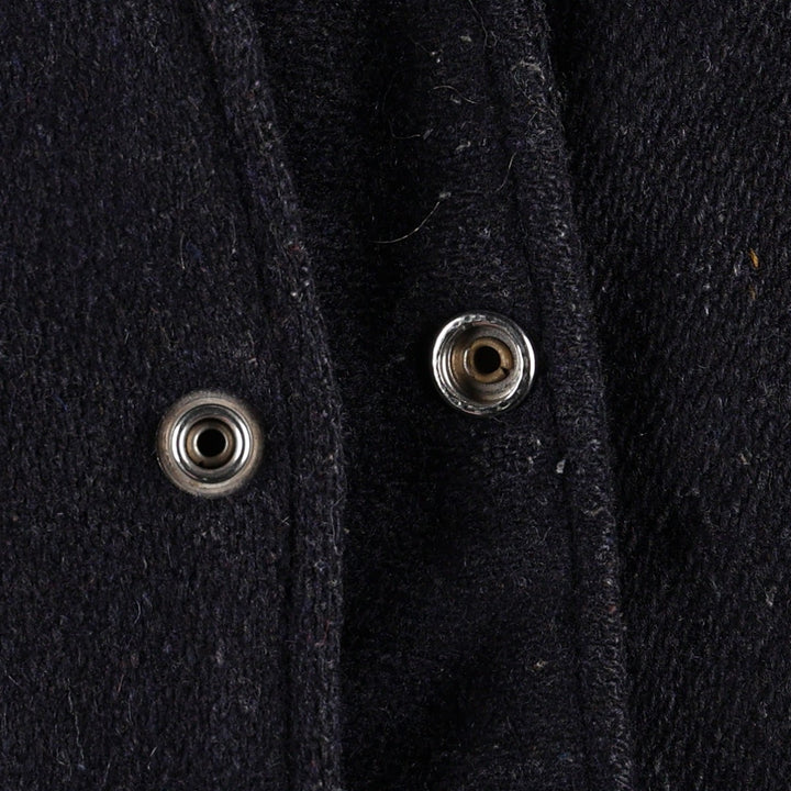 1950s-1960'S R. Sherman Collared Leather Sleeve Wool Button Varsity Jacket (Men's Size L) Vintage unclear black type Vintage Second Hand