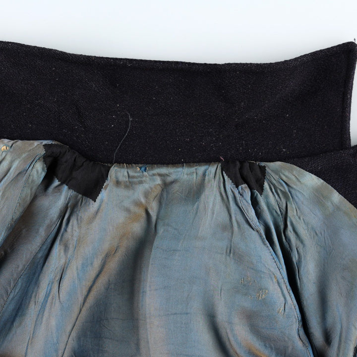 1950s-1960'S R. Sherman Collared Leather Sleeve Wool Button Varsity Jacket (Men's Size L) Vintage unclear black type Vintage Second Hand