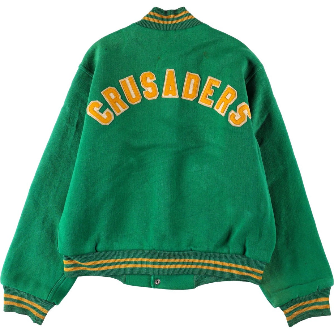 1970'S Sportswear Wool Stadium Jacket Award Jacket Varsity Jacket Men's Size L (Equivalent) Vintage unclear green type Vintage Second Hand