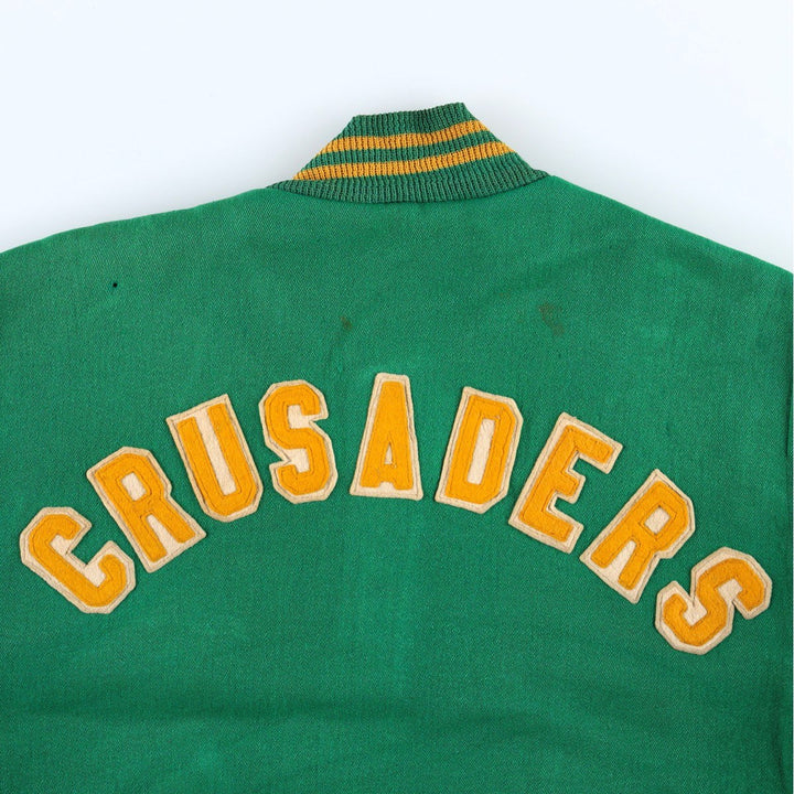 1970'S Sportswear Wool Stadium Jacket Award Jacket Varsity Jacket Men's Size L (Equivalent) Vintage unclear green type Vintage Second Hand