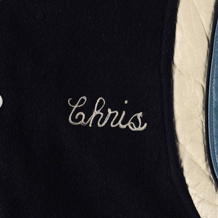 70s-80'S DON PETTIT'S All Star Padded Wool Stadium Jacket Award Jacket Varsity Jacket Men's Size S (approx.) Genuine leather (sleeves) navy blue type Vintage Second Hand