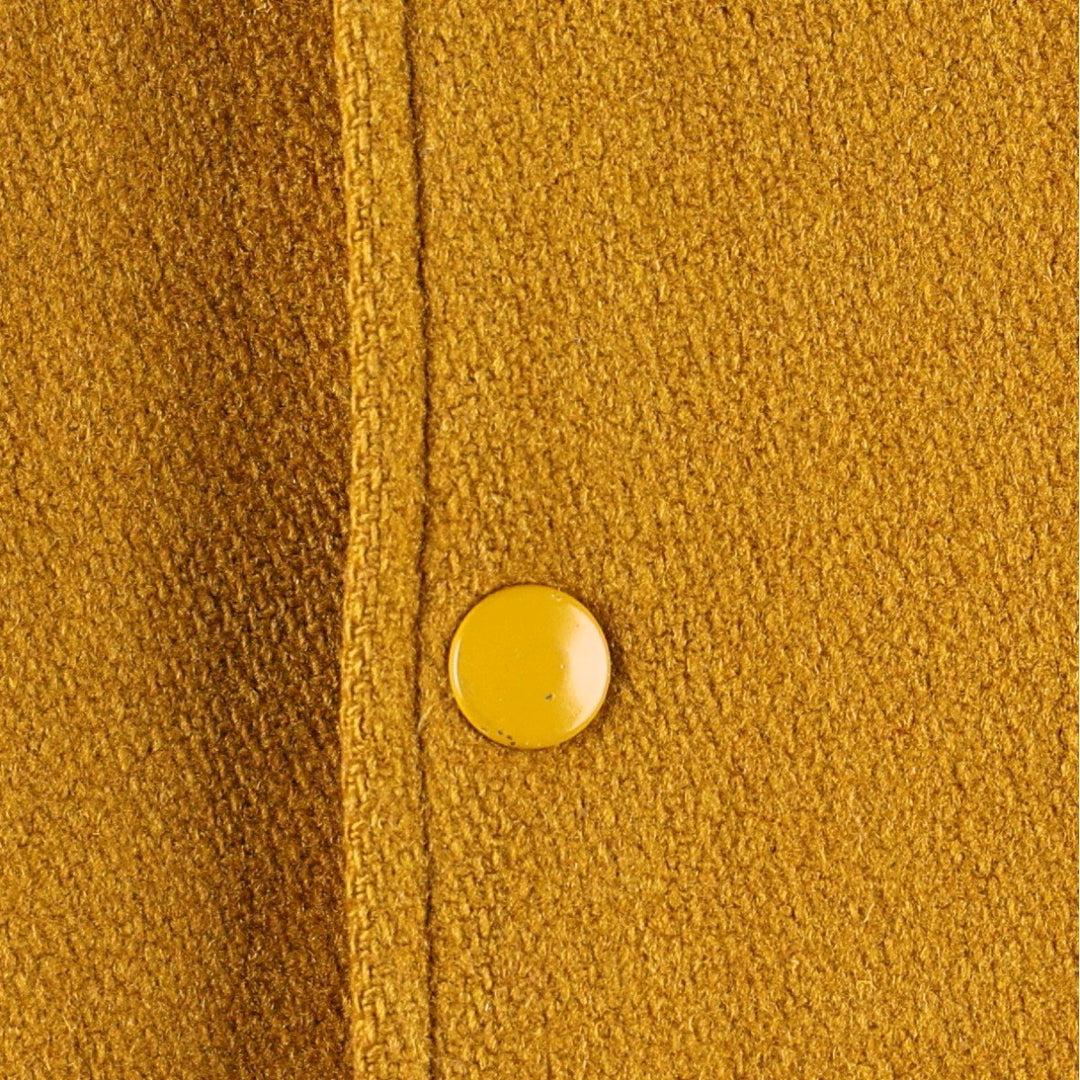 1960'S HOWE Leather Sleeve Wool Button Varsity Jacket, Men's Size L (approx.), Vintage Two-Tone Recycled wool ocher yellow type Vintage Second Hand