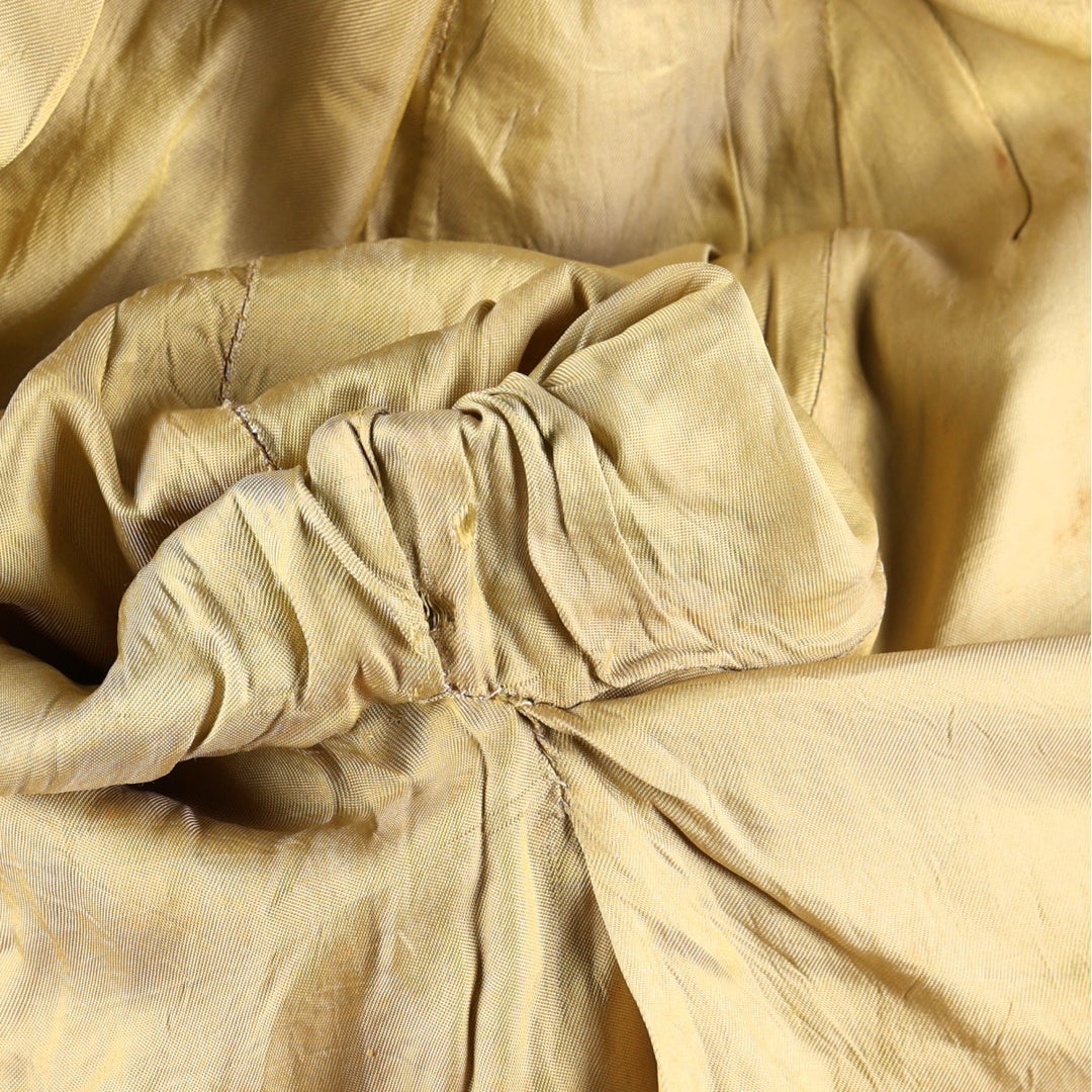 1960'S HOWE Leather Sleeve Wool Button Varsity Jacket, Men's Size L (approx.), Vintage Two-Tone Recycled wool ocher yellow type Vintage Second Hand