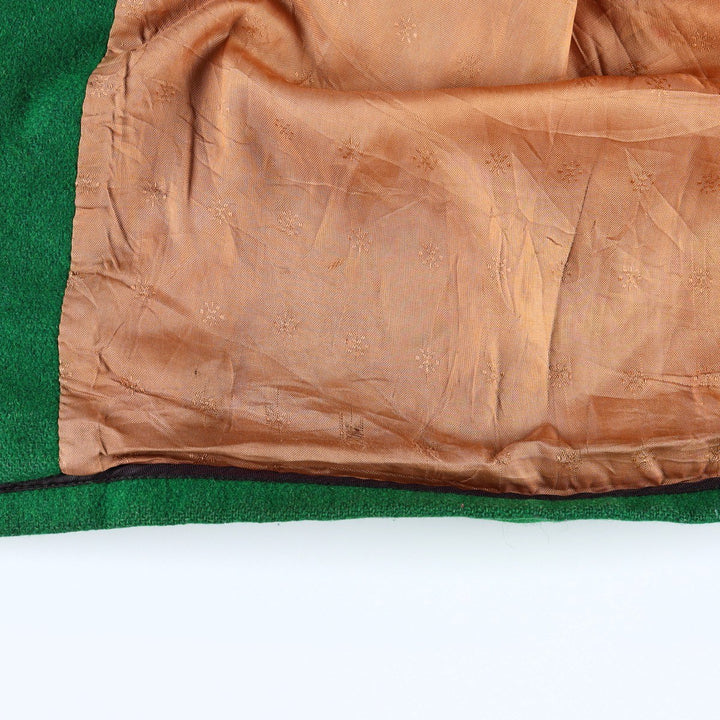 70'S OUTDOOR OUTFITS Leather Sleeve Wool Button Varsity Jacket, Men's Size L (Equivalent), Vintage unclear green type Vintage Second Hand