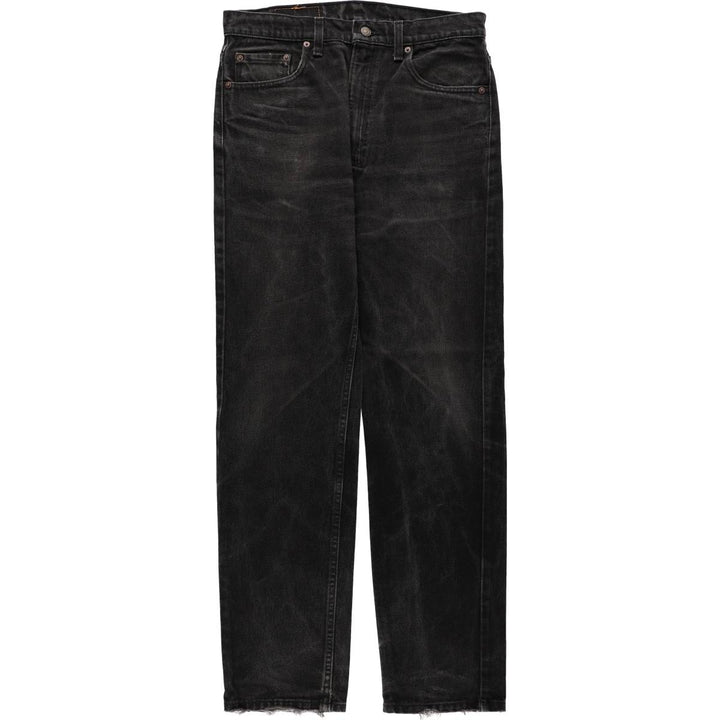 1990'S Levi's 550 Classic Relaxed Fit Straight Leg Black Denim Tapered Jeans, Made in USA, Men's Size W34 (approx.) cotton black type Vintage Second Hand