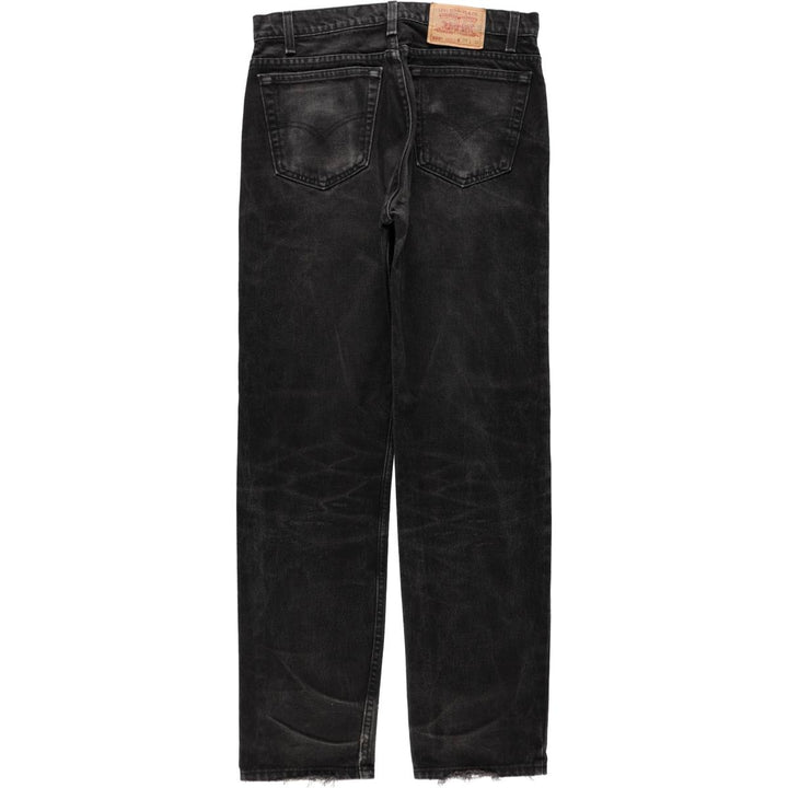 1990'S Levi's 550 Classic Relaxed Fit Straight Leg Black Denim Tapered Jeans, Made in USA, Men's Size W34 (approx.) cotton black type Vintage Second Hand
