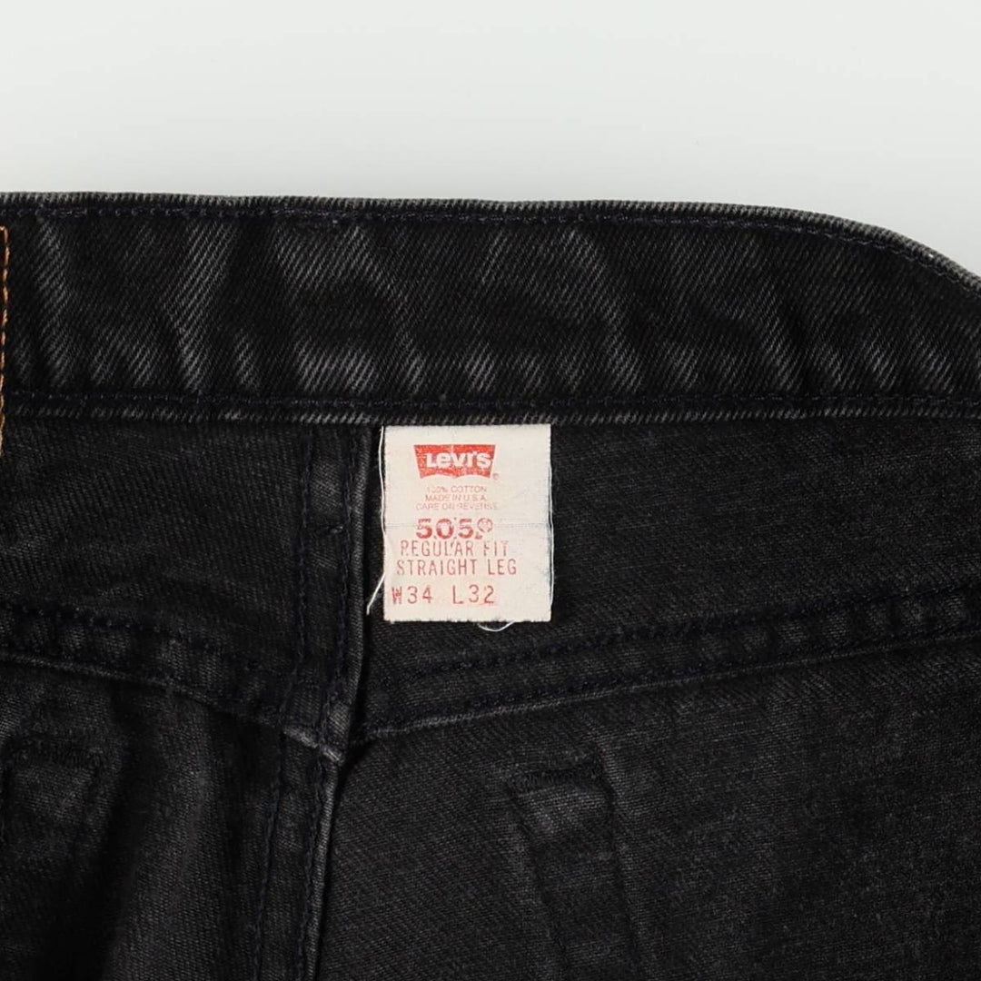 1990'S Levi's 550 Classic Relaxed Fit Straight Leg Black Denim Tapered Jeans, Made in USA, Men's Size W34 (approx.) cotton black type Vintage Second Hand