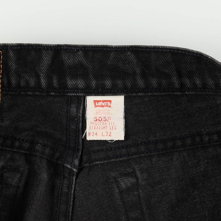 1990'S Levi's 550 Classic Relaxed Fit Straight Leg Black Denim Tapered Jeans, Made in USA, Men's Size W34 (approx.) cotton black type Vintage Second Hand