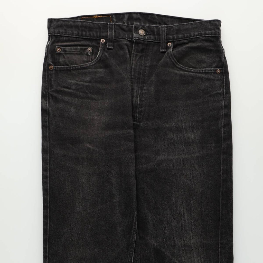 1990'S Levi's 550 Classic Relaxed Fit Straight Leg Black Denim Tapered Jeans, Made in USA, Men's Size W34 (approx.) cotton black type Vintage Second Hand