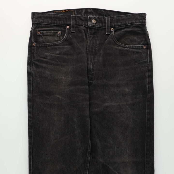 1990'S Levi's 550 Classic Relaxed Fit Straight Leg Black Denim Tapered Jeans, Made in USA, Men's Size W34 (approx.) cotton black type Vintage Second Hand