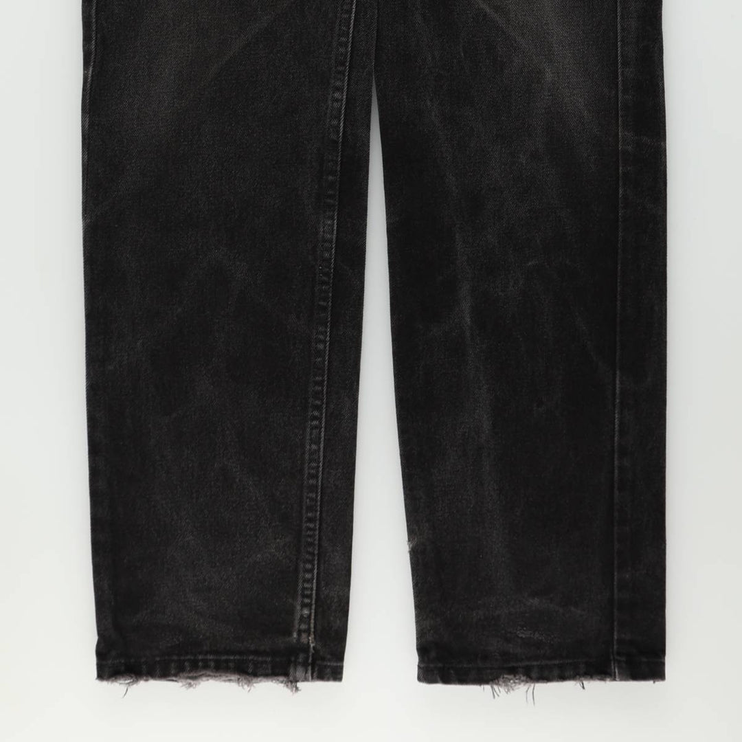 1990'S Levi's 550 Classic Relaxed Fit Straight Leg Black Denim Tapered Jeans, Made in USA, Men's Size W34 (approx.) cotton black type Vintage Second Hand