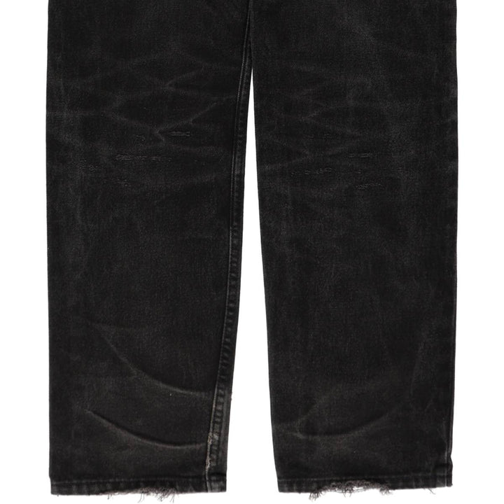 1990'S Levi's 550 Classic Relaxed Fit Straight Leg Black Denim Tapered Jeans, Made in USA, Men's Size W34 (approx.) cotton black type Vintage Second Hand