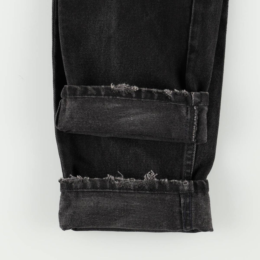 1990'S Levi's 550 Classic Relaxed Fit Straight Leg Black Denim Tapered Jeans, Made in USA, Men's Size W34 (approx.) cotton black type Vintage Second Hand