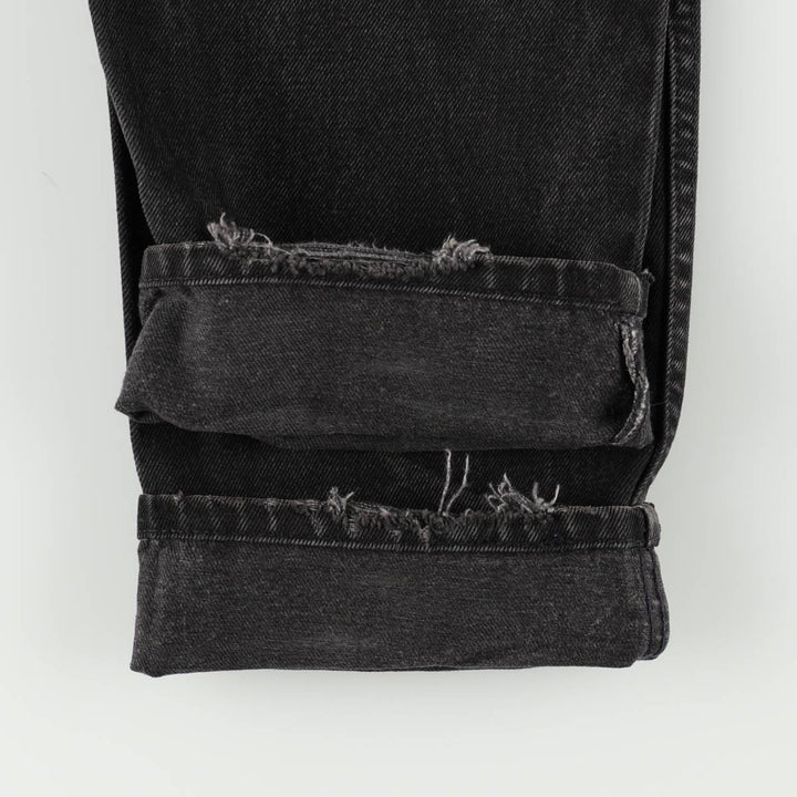 1990'S Levi's 550 Classic Relaxed Fit Straight Leg Black Denim Tapered Jeans, Made in USA, Men's Size W34 (approx.) cotton black type Vintage Second Hand