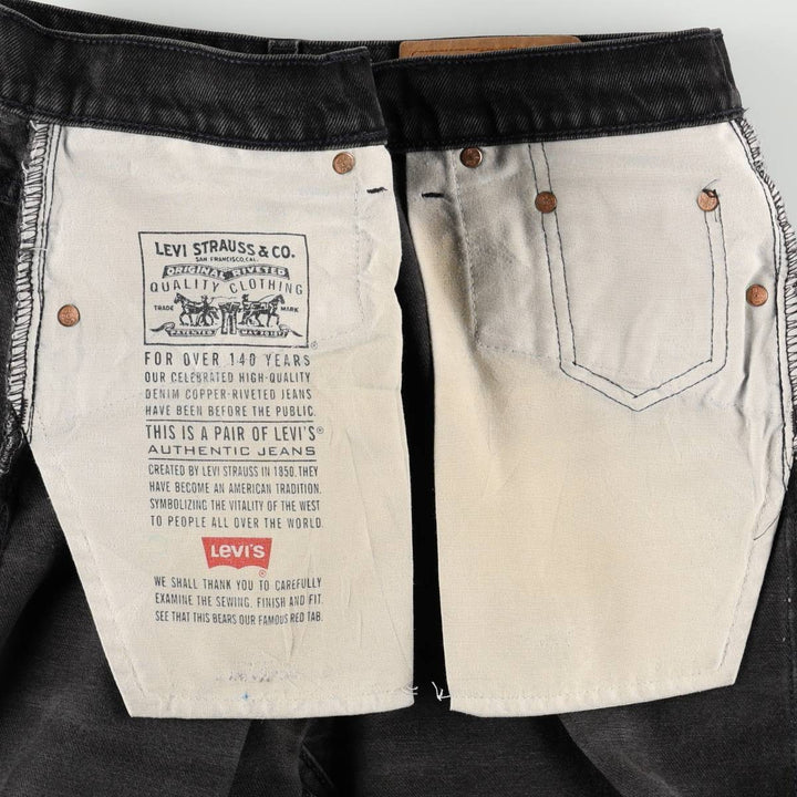 1990'S Levi's 550 Classic Relaxed Fit Straight Leg Black Denim Tapered Jeans, Made in USA, Men's Size W34 (approx.) cotton black type Vintage Second Hand