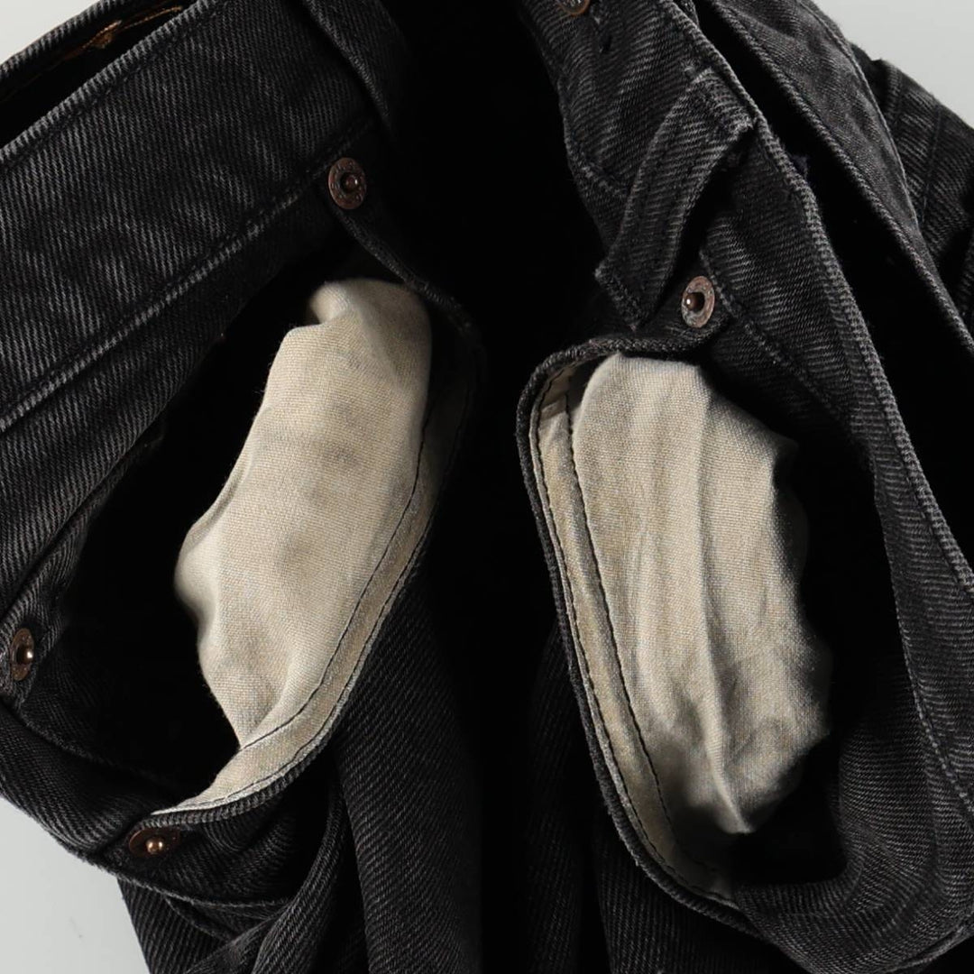 1990'S Levi's 550 Classic Relaxed Fit Straight Leg Black Denim Tapered Jeans, Made in USA, Men's Size W34 (approx.) cotton black type Vintage Second Hand