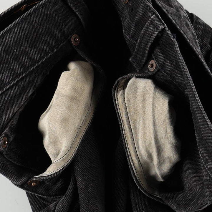 1990'S Levi's 550 Classic Relaxed Fit Straight Leg Black Denim Tapered Jeans, Made in USA, Men's Size W34 (approx.) cotton black type Vintage Second Hand