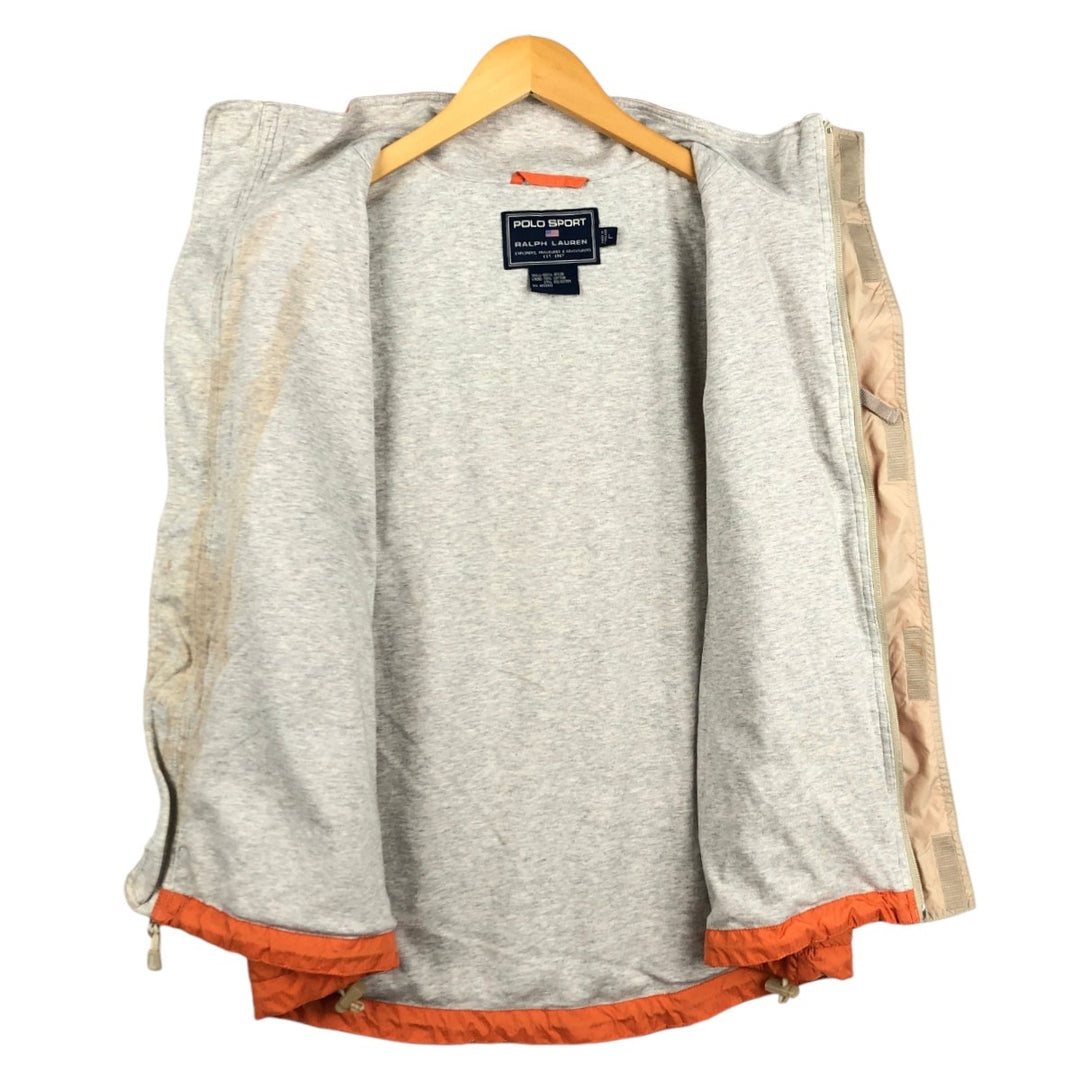 Vintage 1990'S Ralph Lauren POLO SPORT nylon vest, men's size L (approx.). Nylon orange type Vintage Second Hand