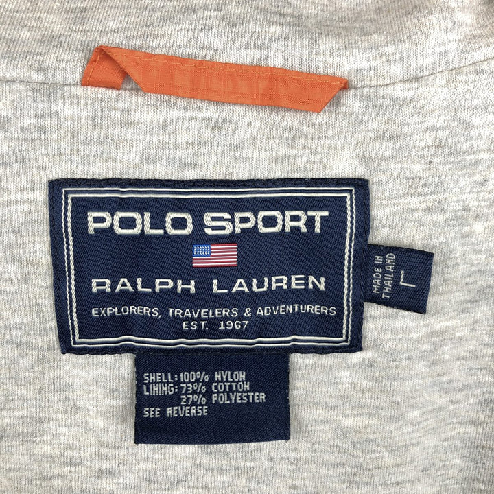 Vintage 1990'S Ralph Lauren POLO SPORT nylon vest, men's size L (approx.). Nylon orange type Vintage Second Hand