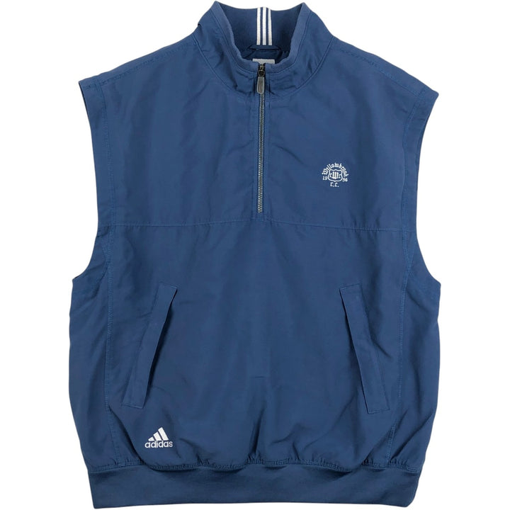 00'S adidas CLIMASHELL WIND half zip warm-up vest men's size L polyester navy blue type Vintage Second Hand