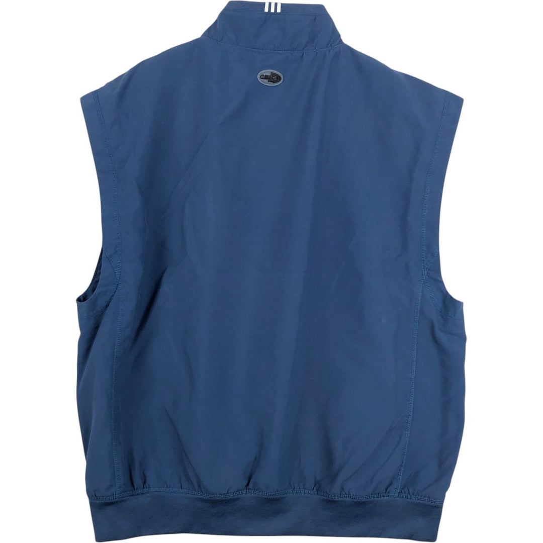 00'S adidas CLIMASHELL WIND half zip warm-up vest men's size L polyester navy blue type Vintage Second Hand