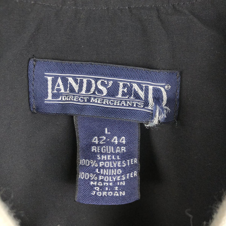 80s-90'S Lands' End V-neck Softshell Vest, Men's Size L (approx.), Vintage polyester black type Vintage Second Hand