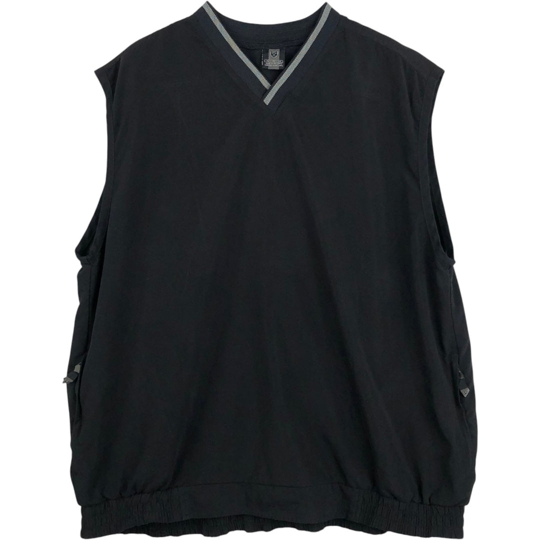 Nike Golf V-neck warm-up vest, men's size XL polyester black type Vintage Second Hand