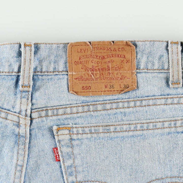 Levi's 550 Tapered Denim Pants, Made in USA, Men's Size W35 (approx.) cotton blue type Vintage Second Hand