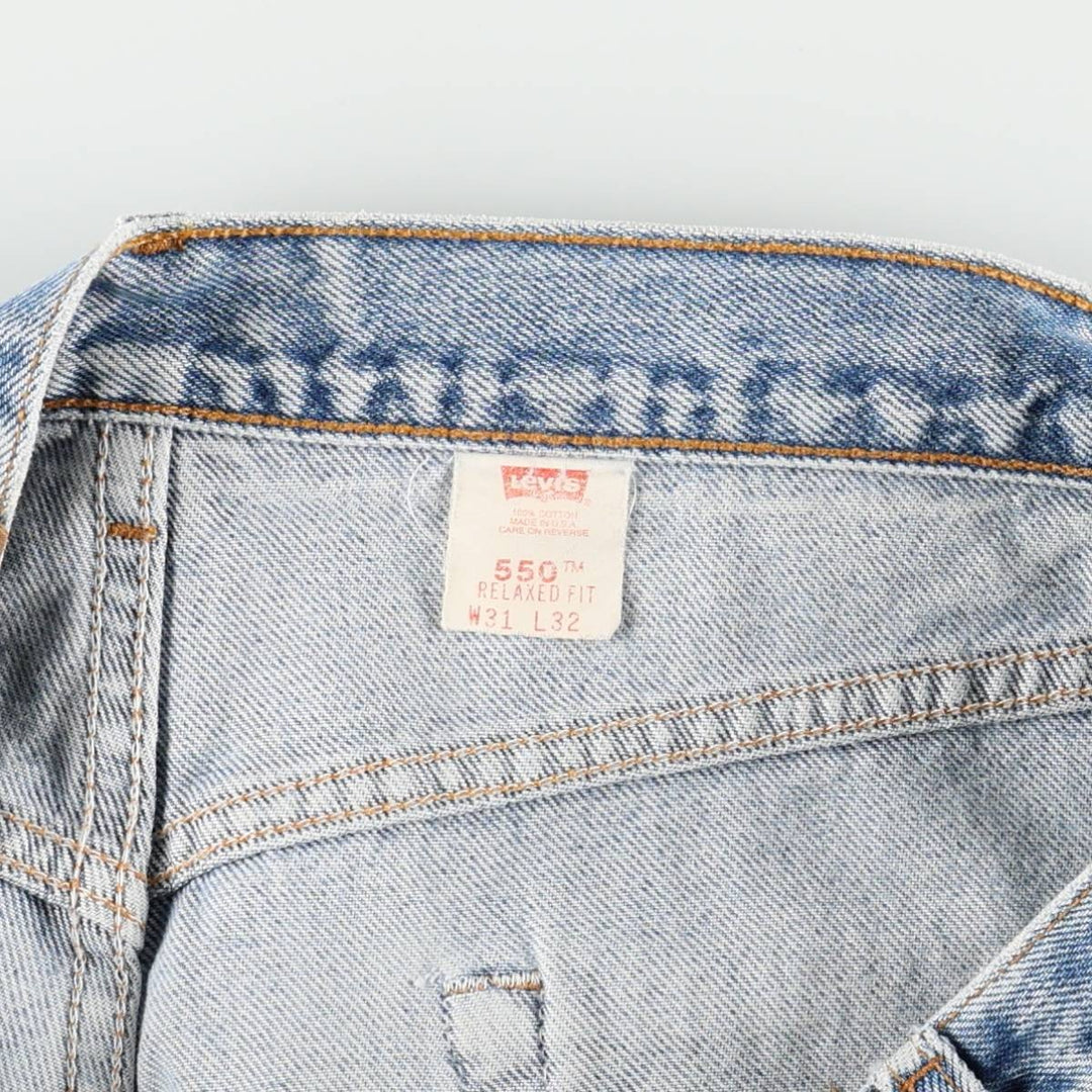 90'S Levi's 550 Relaxed Fit Tapered Denim Pants Made in USA Men's W31 Vintage cotton blue type Vintage Second Hand