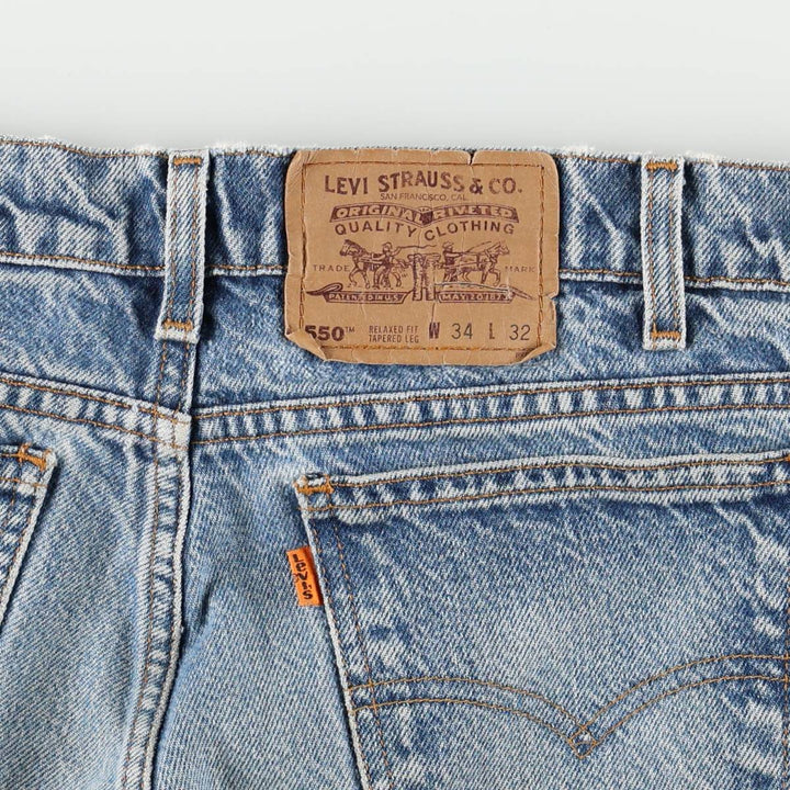 90'S Levi's 550 Relaxed Fit Tapered Leg Orange Tab Tapered Denim Pants, Men's Size W34 (approx.) cotton blue type Vintage Second Hand