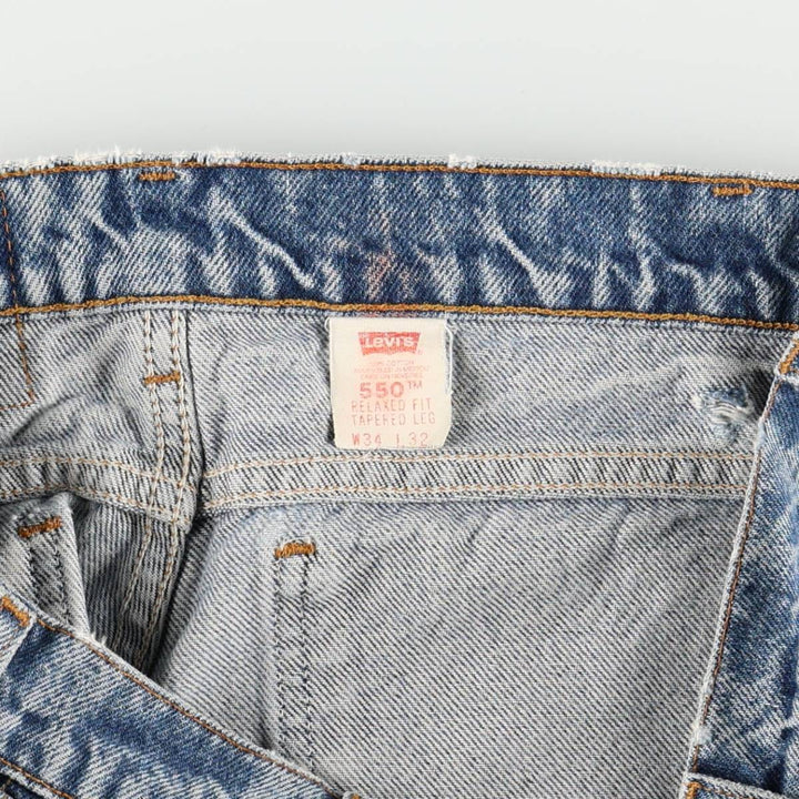 90'S Levi's 550 Relaxed Fit Tapered Leg Orange Tab Tapered Denim Pants, Men's Size W34 (approx.) cotton blue type Vintage Second Hand