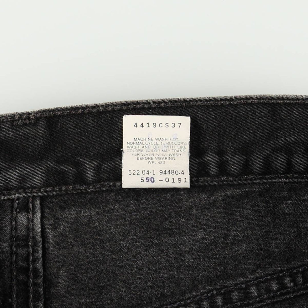 Levi's 550-0191 Black Denim Tapered Jeans, Made in USA, Men's Size W34 (approx.) cotton black type Vintage Second Hand