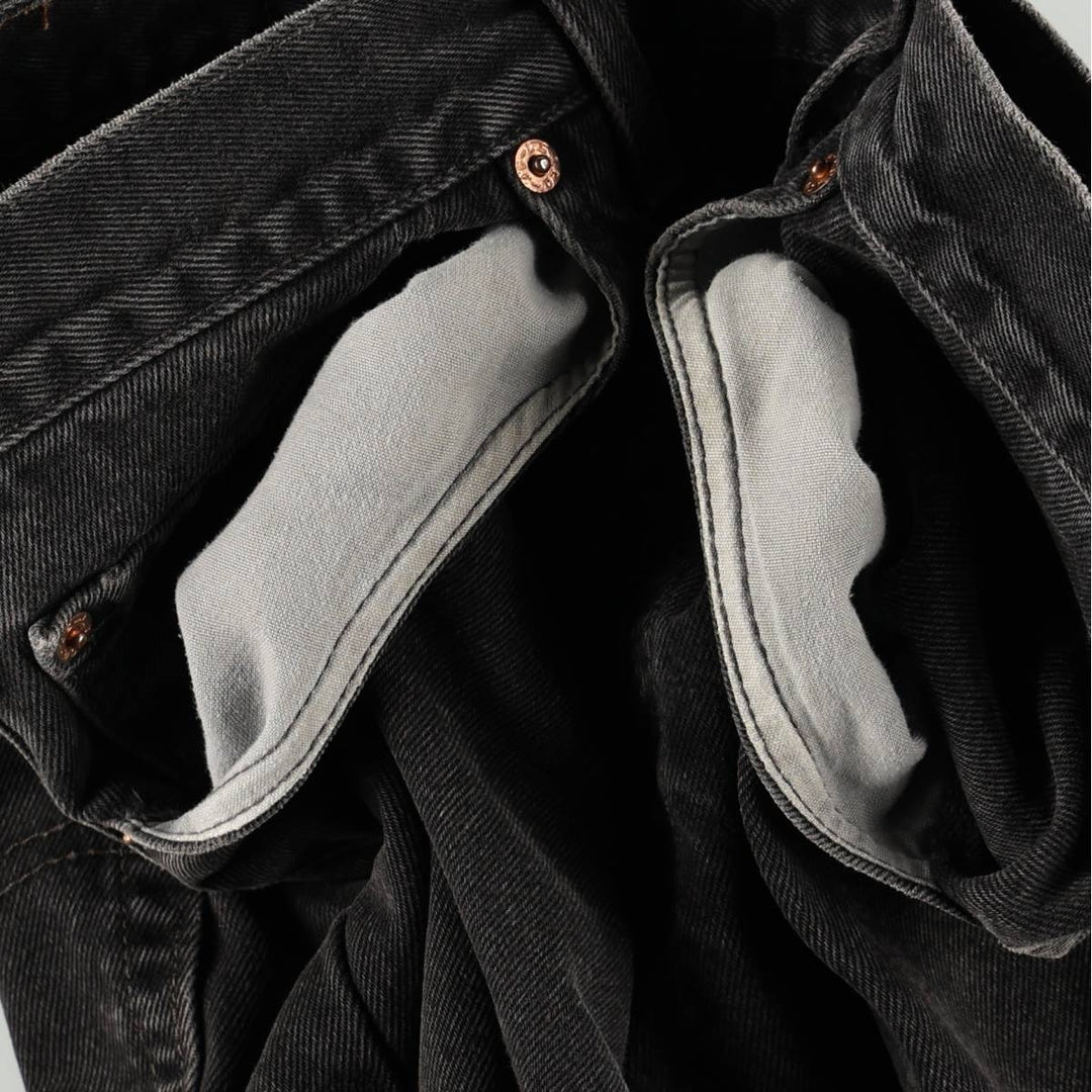 Levi's 550-0191 Black Denim Tapered Jeans, Made in USA, Men's Size W34 (approx.) cotton black type Vintage Second Hand