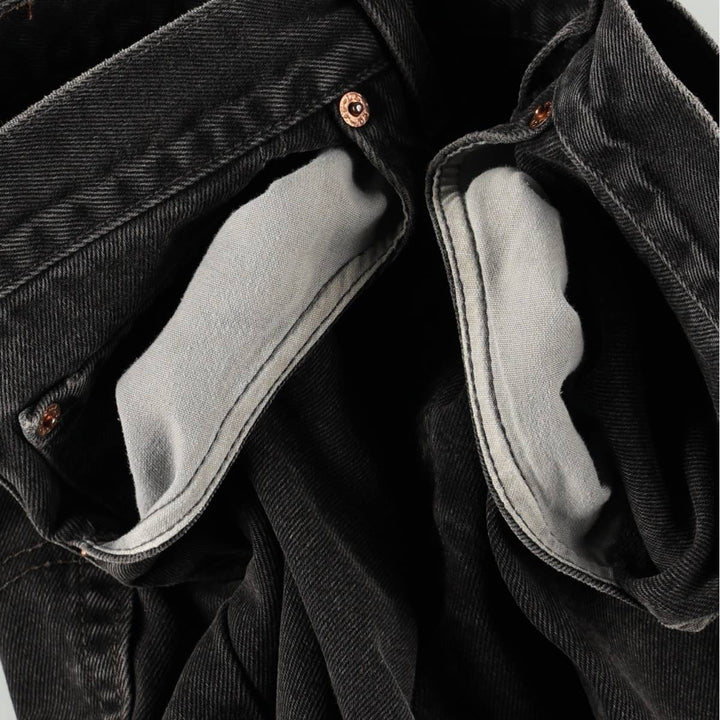 Levi's 550-0191 Black Denim Tapered Jeans, Made in USA, Men's Size W34 (approx.) cotton black type Vintage Second Hand
