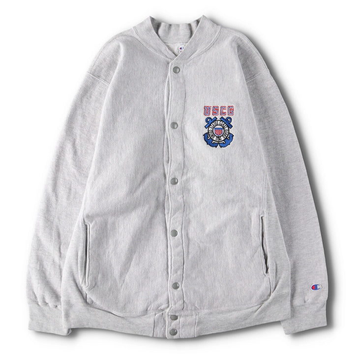 90'S Champion Reverse Weave Embroidered Tag Sweatshirt Snap Cardigan Made in USA Men's L Size Vintage /eva000603