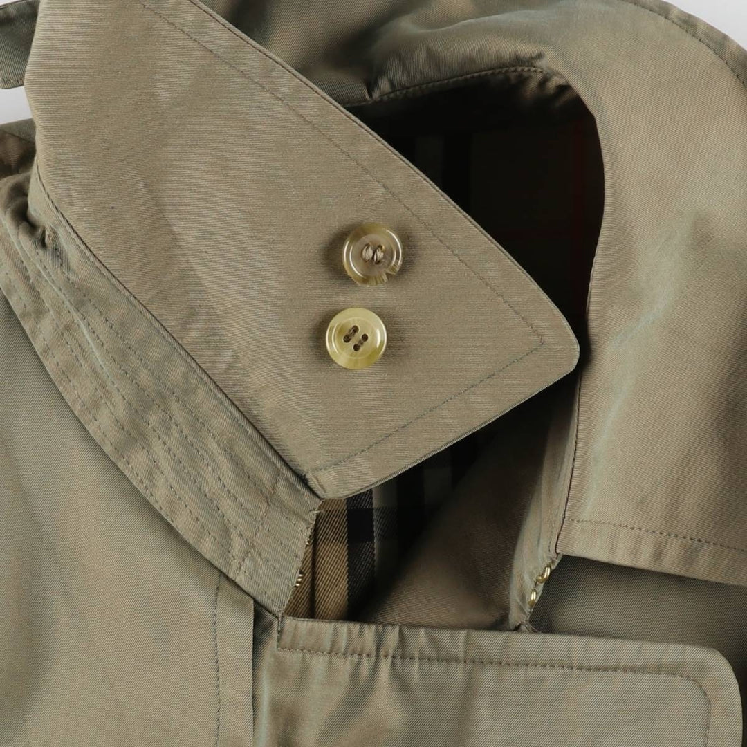 80'S Burberry 100% cotton iridescent color one sleeve trench coat made in England men's XL size vintage cotton Khaki type sage green Vintage Second Hand