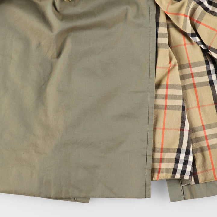 80'S Burberry 100% cotton iridescent color one sleeve trench coat made in England men's XL size vintage cotton Khaki type sage green Vintage Second Hand