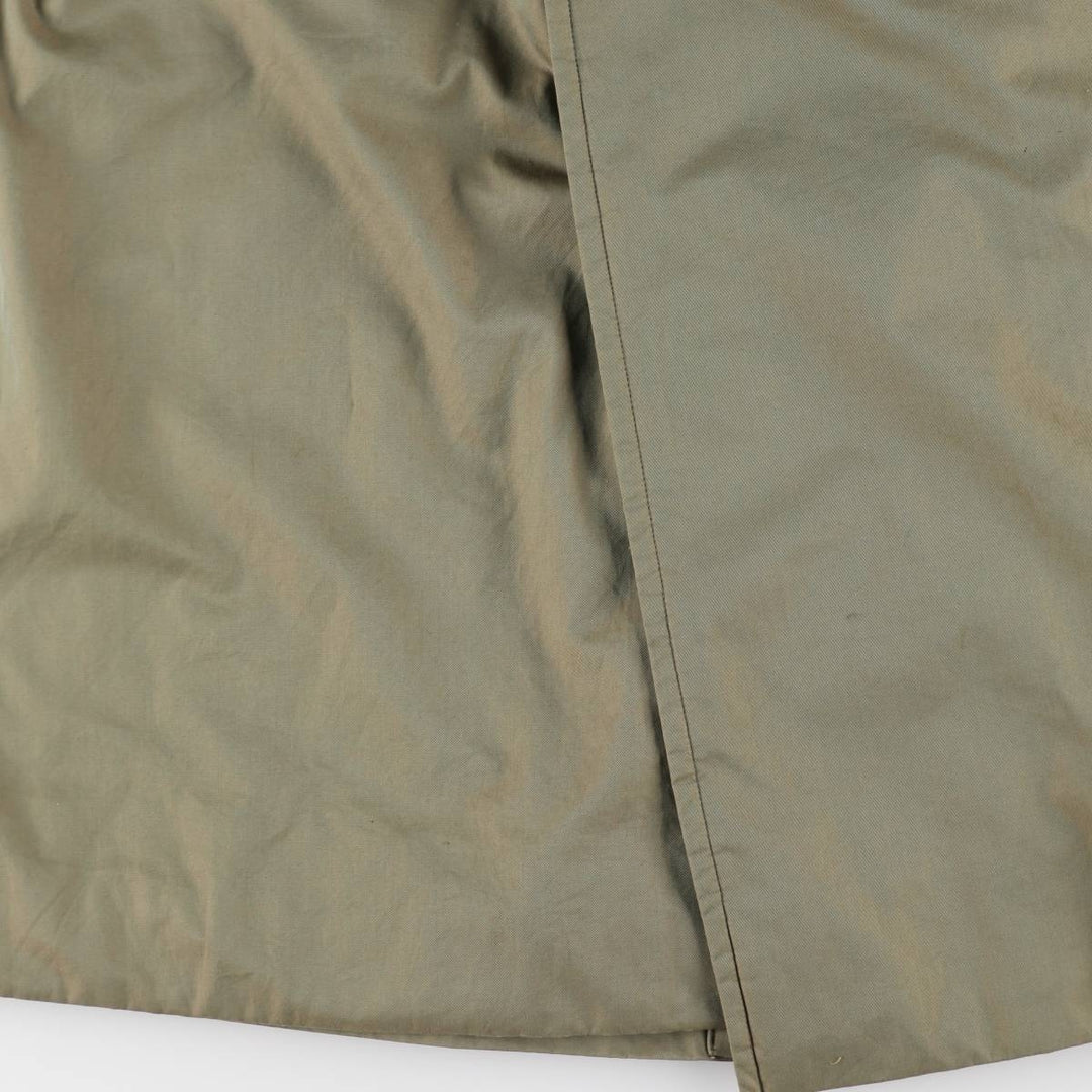 80'S Burberry 100% cotton iridescent color one sleeve trench coat made in England men's XL size vintage cotton Khaki type sage green Vintage Second Hand