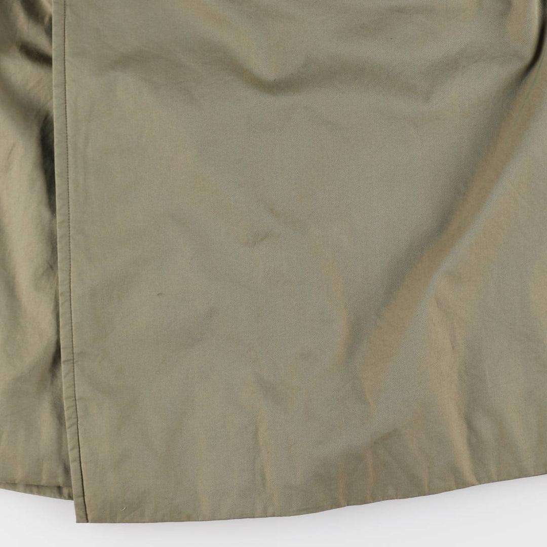 80'S Burberry 100% cotton iridescent color one sleeve trench coat made in England men's XL size vintage cotton Khaki type sage green Vintage Second Hand