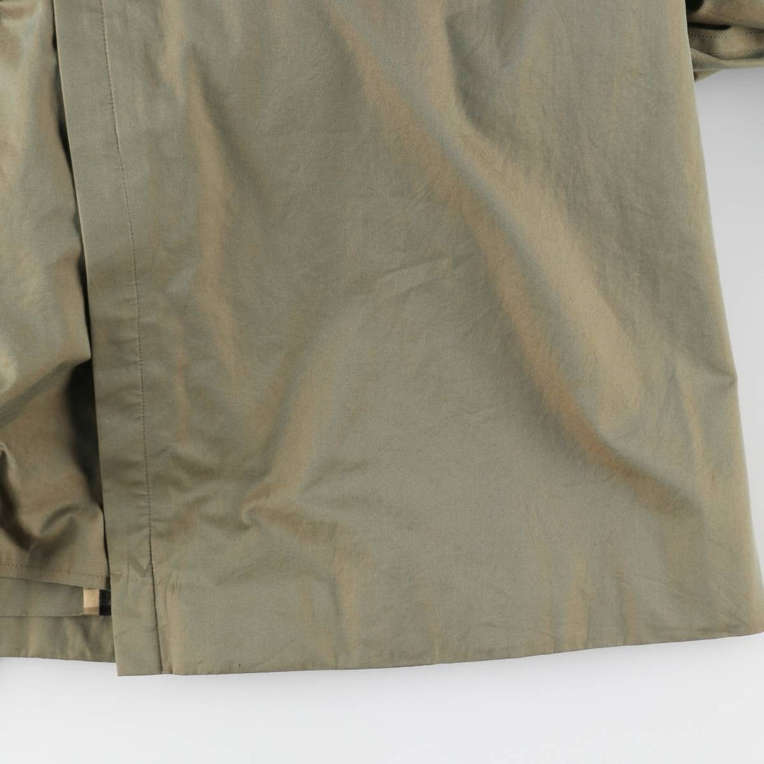 80'S Burberry 100% cotton iridescent color one sleeve trench coat made in England men's XL size vintage cotton Khaki type sage green Vintage Second Hand