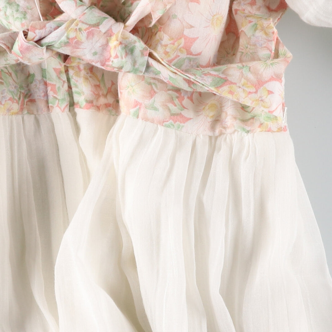 70'S Gunne Sax Jessica floral lace-up long sleeve flared dress for women, size M, vintage /eva000651