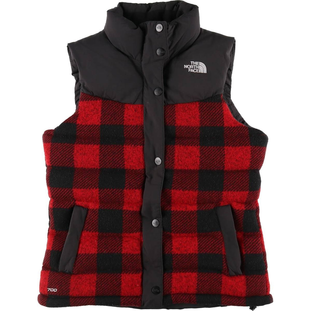 THE NORTH FACE Buffalo Check 700 Fill Power Goose Down Vest Women's S Size /eva000671