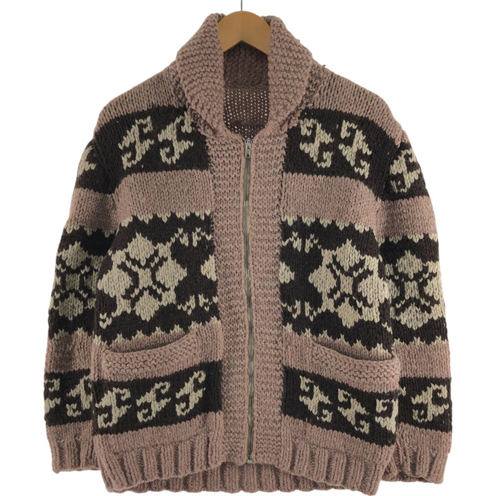60'S UNKNOWN all-over print Cowichan sweater, women's size M, vintage /eva000672