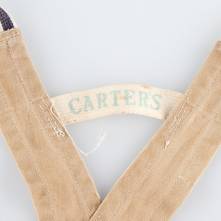 1970'S Carter's Double Knee Duck Canvas Overalls, Men's Size W39 (approx.), Vintage unclear beige type brown Vintage Second Hand