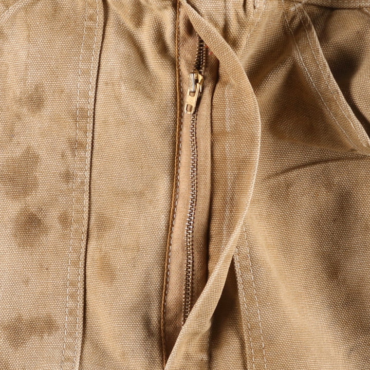 1970'S Carter's Double Knee Duck Canvas Overalls, Men's Size W39 (approx.), Vintage unclear beige type brown Vintage Second Hand