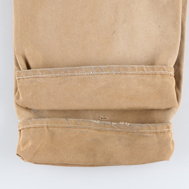 1970'S Carter's Double Knee Duck Canvas Overalls, Men's Size W39 (approx.), Vintage unclear beige type brown Vintage Second Hand