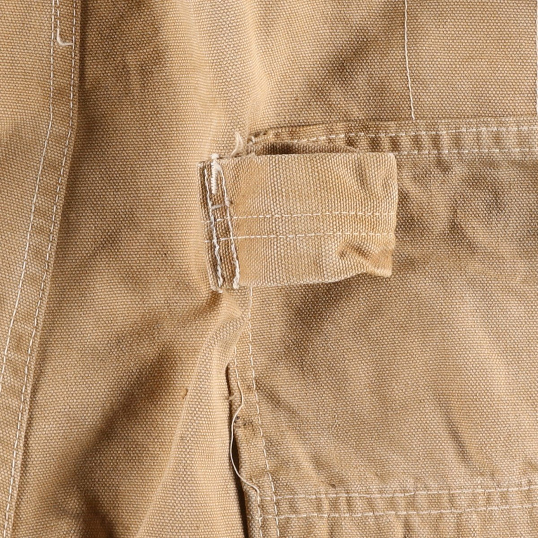 1970'S Carter's Double Knee Duck Canvas Overalls, Men's Size W39 (approx.), Vintage unclear beige type brown Vintage Second Hand
