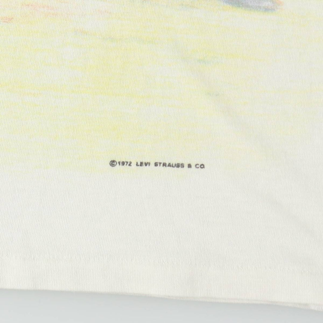 1970'S Levi's Short-Sleeve Printed T-Shirt, Men's Size S (Equivalent), Vintage unclear white type Vintage Second Hand