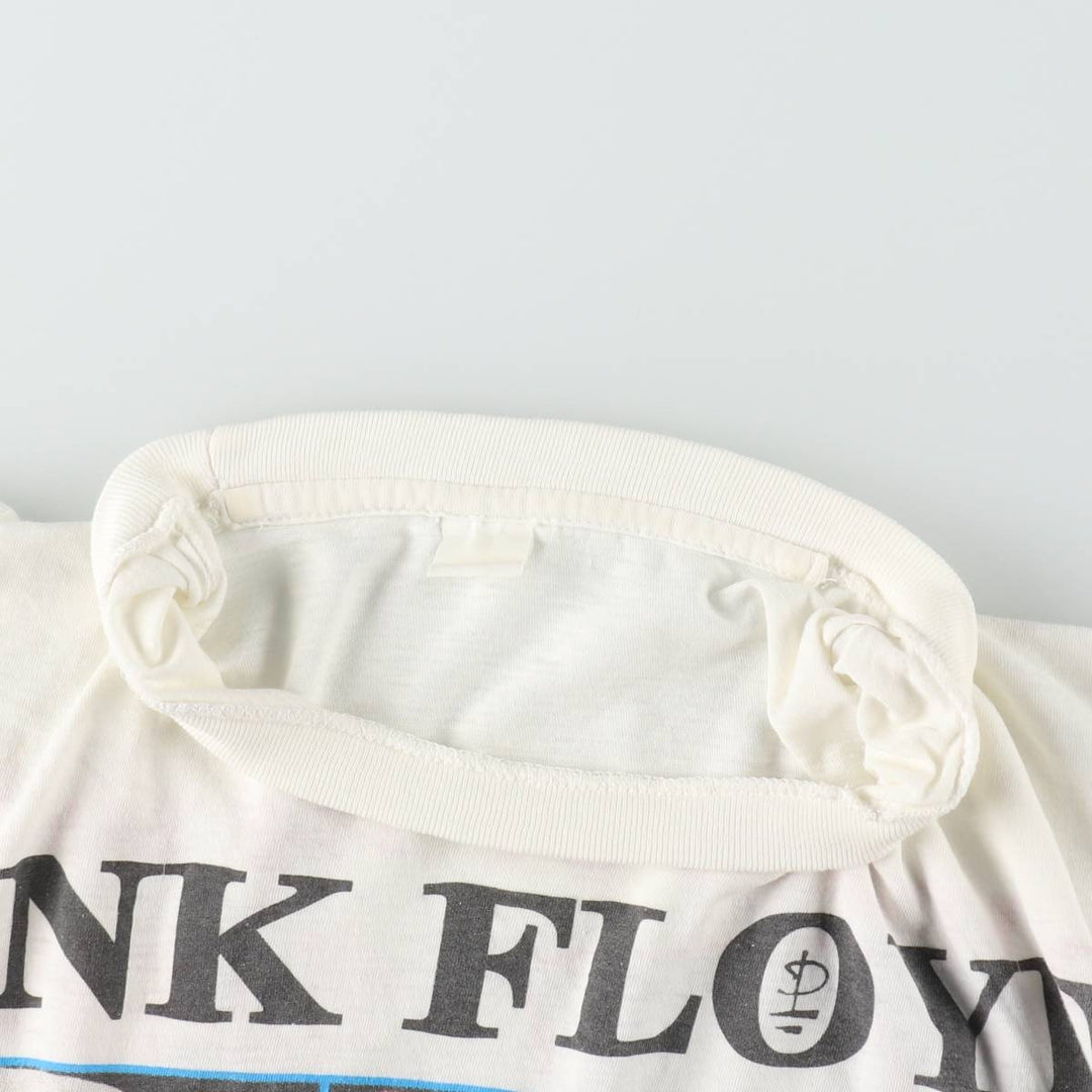90'S Pink Floyd Large Print Band T-Shirt, Men's Size M (Equivalent), Vintage unclear white type Vintage Second Hand