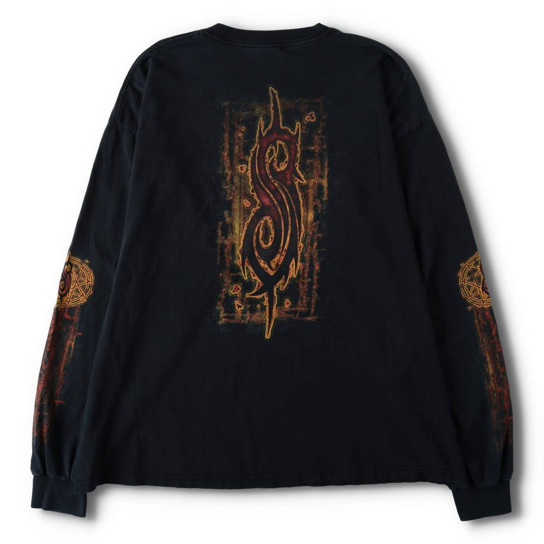 2000'S Gildan Slipknot Long-Sleeve Band T-Shirt (Men's XXL equivalent) cotton black type Vintage Second Hand